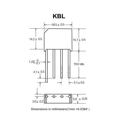 源头工厂KBL6106A1000V整流桥KBL610G桥堆可切短脚