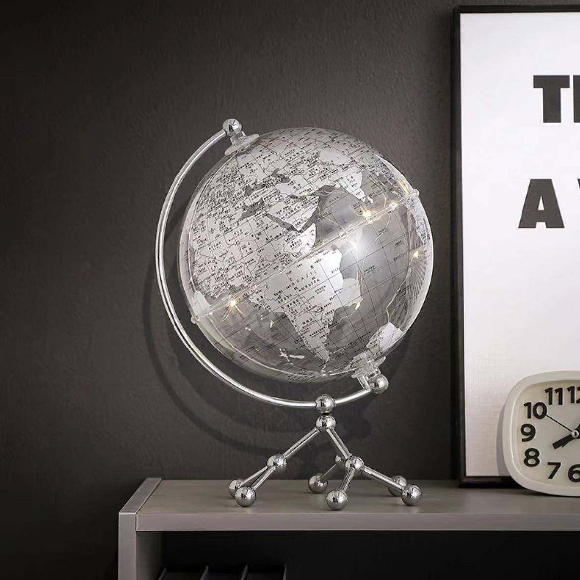 创意透明地球仪摆件轻奢高档客厅办公室桌面装饰大摆件透明水晶球,鲜花速递/花卉仿真/绿植园艺,其它园艺用品,淘宝优惠券,粉丝福利购,淘宝优惠卷