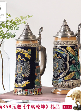 欧式复古创意圣诞礼品德国传统陶瓷F啤酒杯酒吧装饰品啤酒节礼品