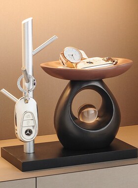 石来运转钥匙收纳玄关摆件入户客厅酒柜H玄关现代轻奢高档乔迁礼