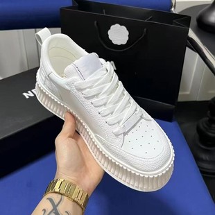 高品质小香风熊猫饼干鞋女2025秋冬真皮板鞋厚底松糕鞋休闲小白鞋