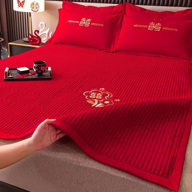 大红色婚庆加厚床垫软垫家用榻榻米垫可折叠睡垫新婚嫁娶垫被褥子