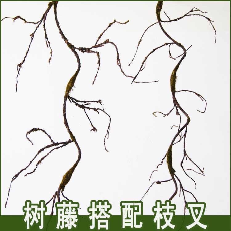 仿真藤条树枝藤蔓枯树藤装饰弯曲树杈植物绿植墙壁水管道遮挡造景