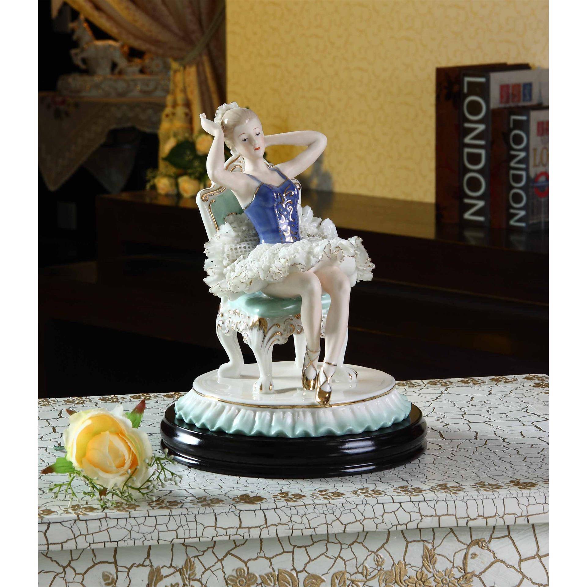 欧式陶瓷人物摆件美少女跳芭蕾舞女孩瓷偶高档工艺品创意奢华