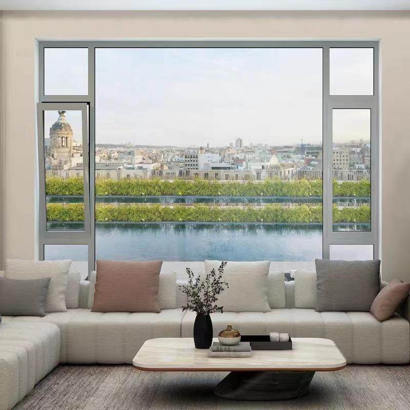 加工生产推拉窗户断桥铝门窗一体封阳台隔音落地窗平开铝合金门窗