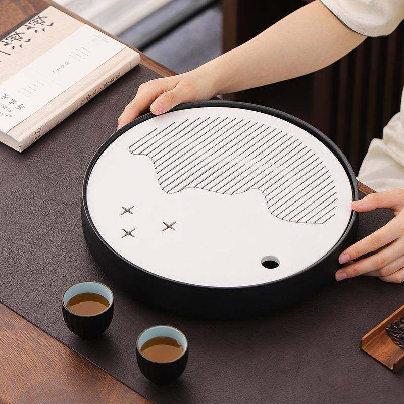 日式茶盘大号圆形干泡盘茶台家用全陶瓷简约储水盘办公室茶托茶道,鲜花速递/花卉仿真/绿植园艺,其它园艺用品,淘宝优惠券,粉丝福利购,淘宝优惠卷