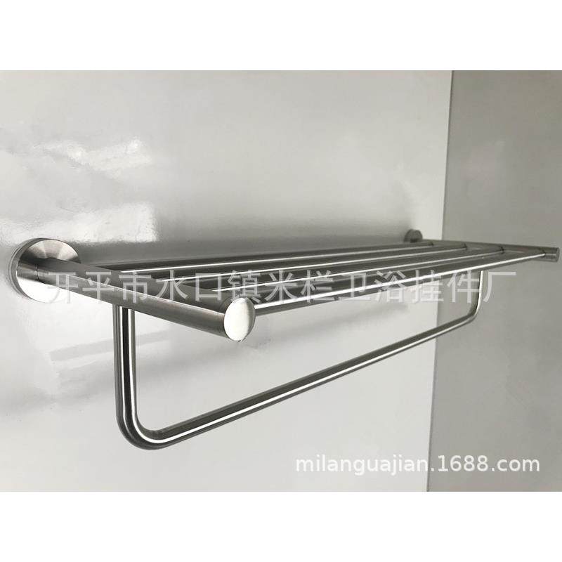浴室卫生间304拉丝双层浴巾架毛巾架毛巾杆毛巾环