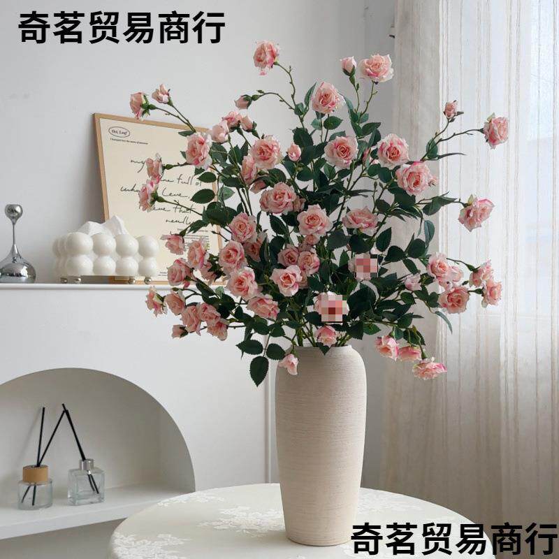 泡泡玫瑰花仿真花假花风摆设轻奢高端餐桌客厅装饰家居摆件杰斯克