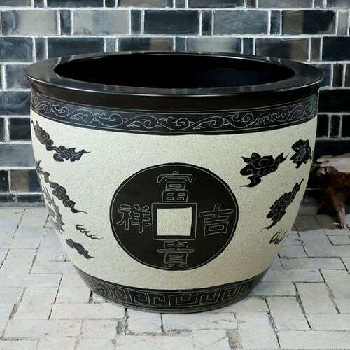 景德镇假山造景土培绿植陶瓷缸陶瓷荷花缸室内装饰庭院摆件