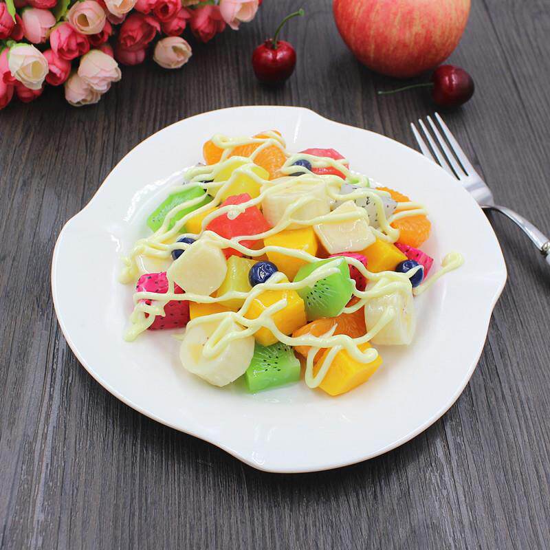摆件仿真水果模型切块沙拉拼盘食物模型西餐简餐果盘拍摄装饰道具