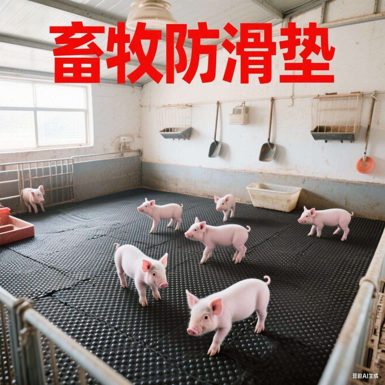猪圈羊圈畜牧养殖场防滑橡胶垫猪仔产床保温胶皮8mm加厚三层夹布