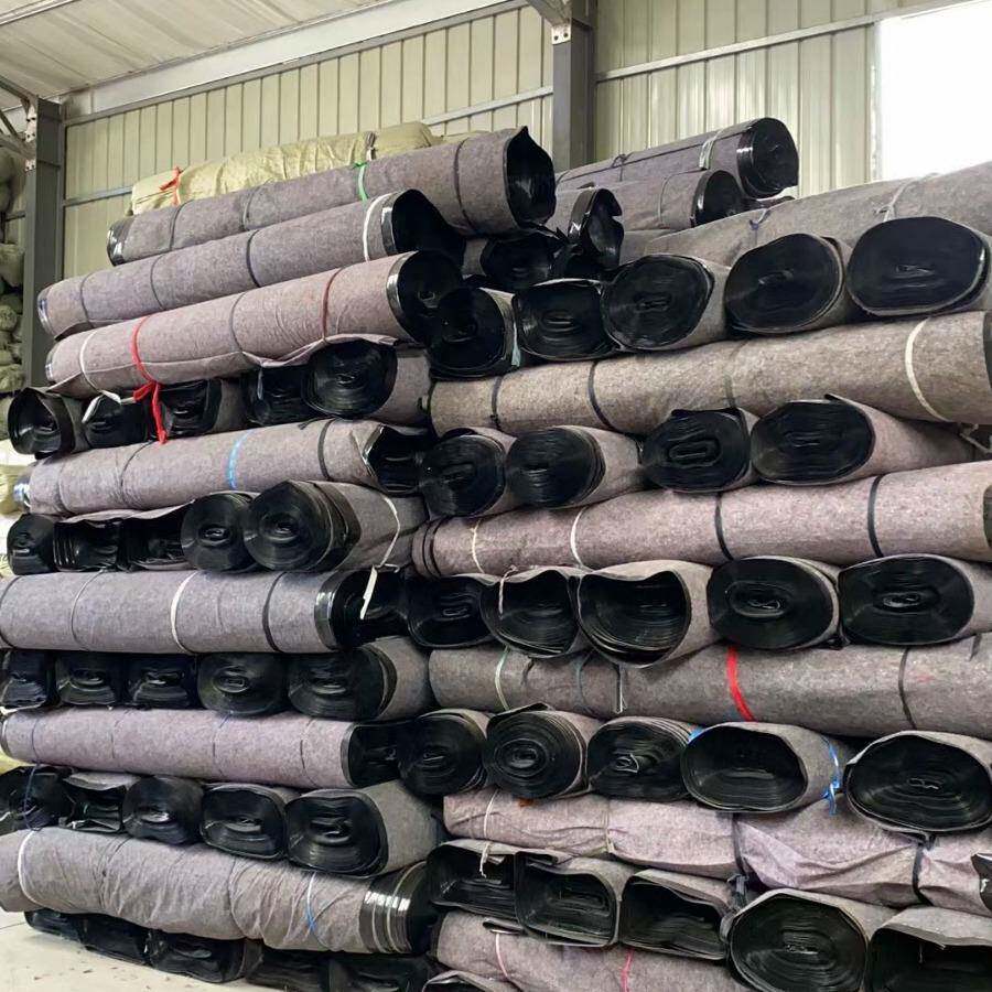 防水土工布大棚防雨保温毛毡工程布防水黑心棉毡布淋膜