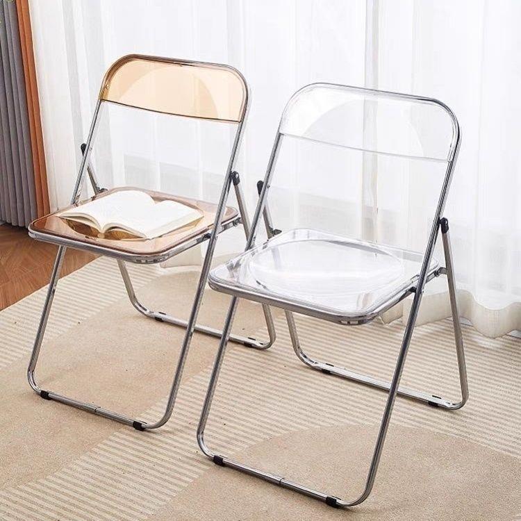 【折扣价】简易椅网红透明亚克力拍照化妆餐厅餐椅水晶靠背凳子in