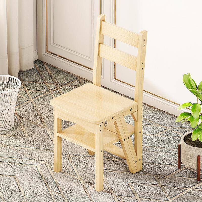【折扣价】梯椅家用梯子椅子折叠伸缩两用实木梯凳室内登高人字梯