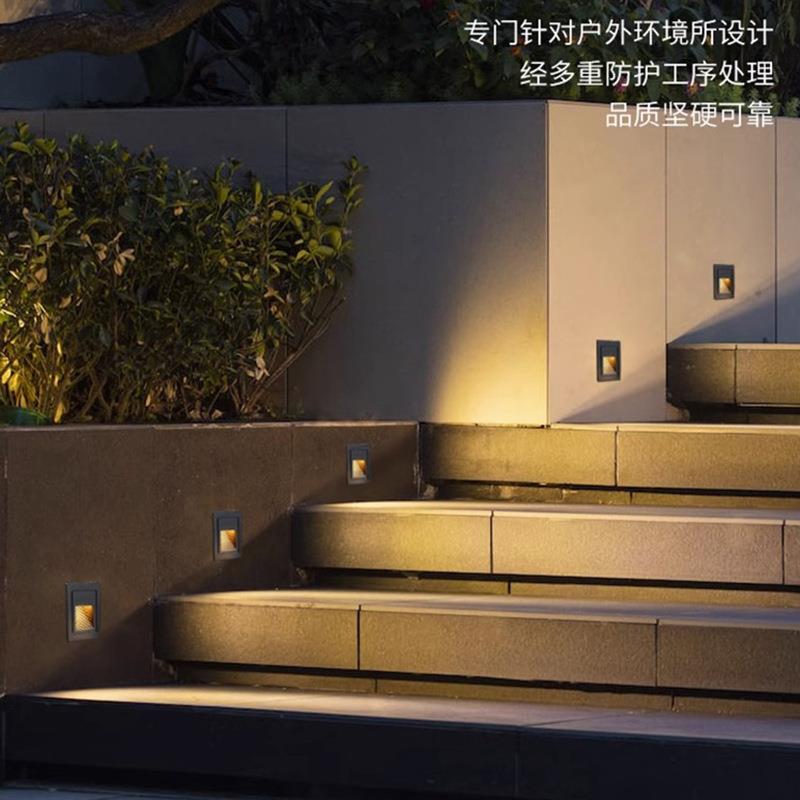 【折扣价】led嵌入式墙角灯户外防水楼梯台阶走廊过道人体智能感