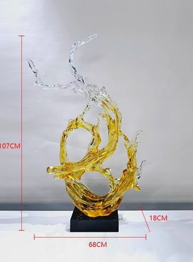 招财水花抽象摆件装饰艺术t品酒店大堂客厅创意雕塑大型落地售楼