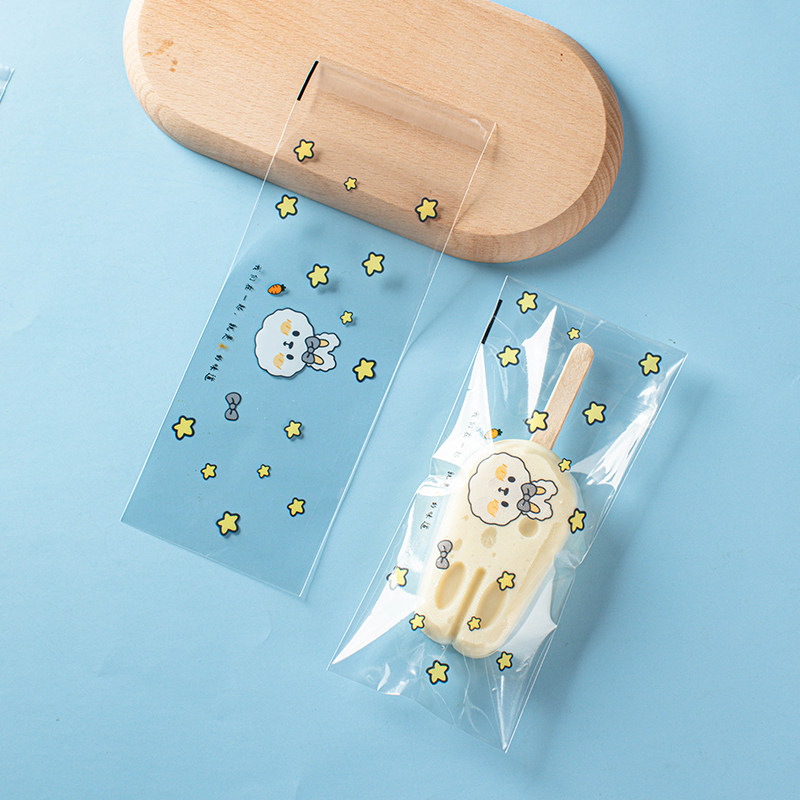 雪糕包装袋自制梦龙雪糕袋加厚自C粘家用手工冰棒冰棍木棒塑料透