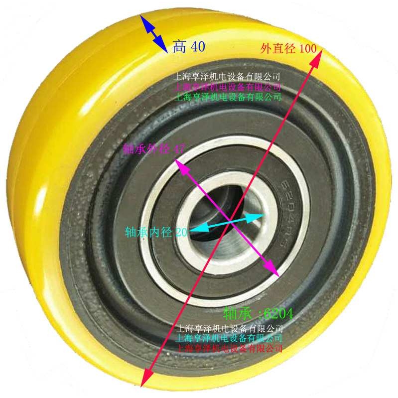 诺力转向轮后轮子100*40-6204  noblelift诺力电动车支撑轮辅助轮
