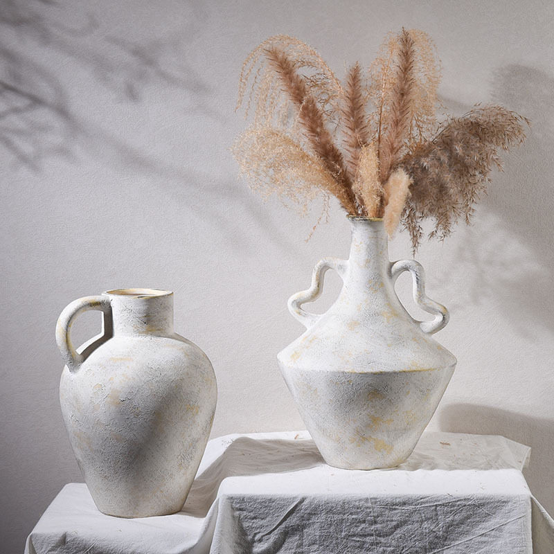 陶瓷花瓶复古侘寂风民宿装饰品中古粗陶艺术插花花器家居摆件陶罐