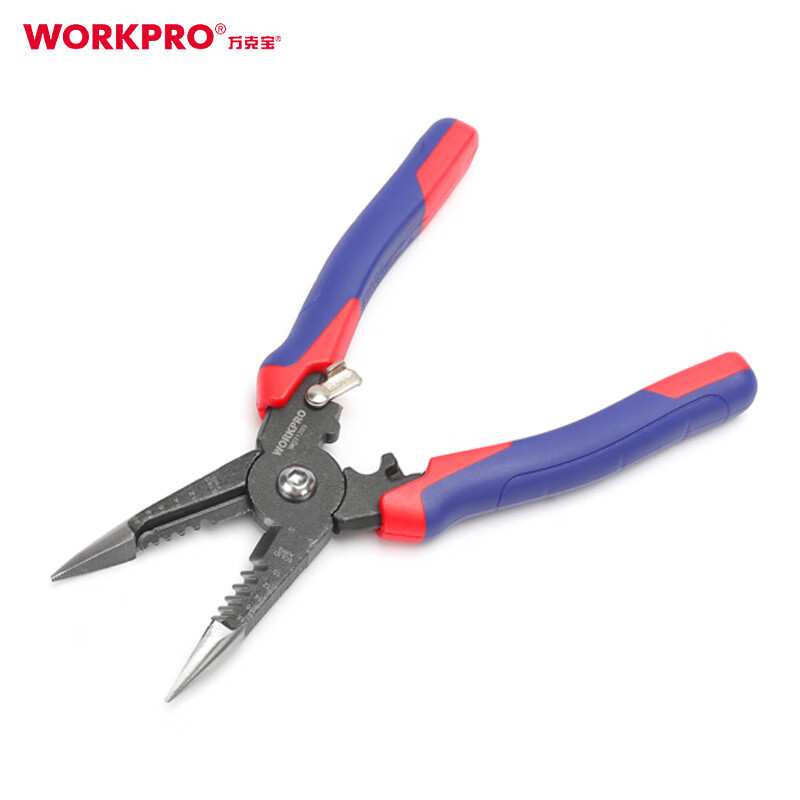 万克宝（WORKPRO）5合1多功能尖嘴钳电工钳剥线钳7.5寸W031289
