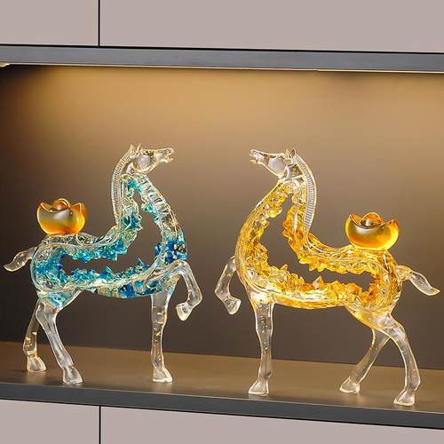 新中式马到成功摆件家居客厅酒柜电视柜书房办公室桌面装饰工艺品