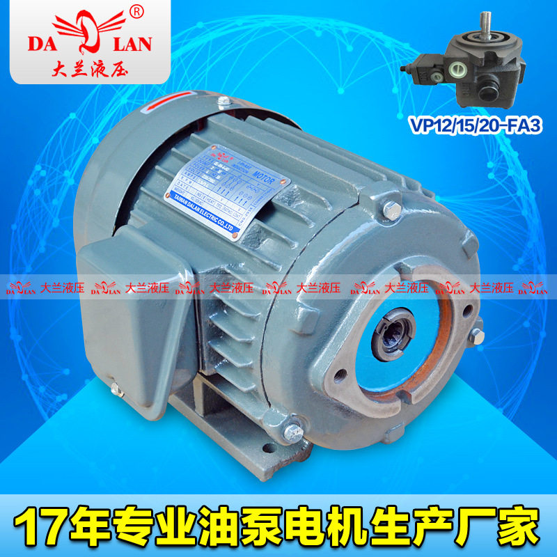 DALAN大兰9齿7齿花键VP20油泵专用立式电机DL-802-4/B5-HJ-0.75KW