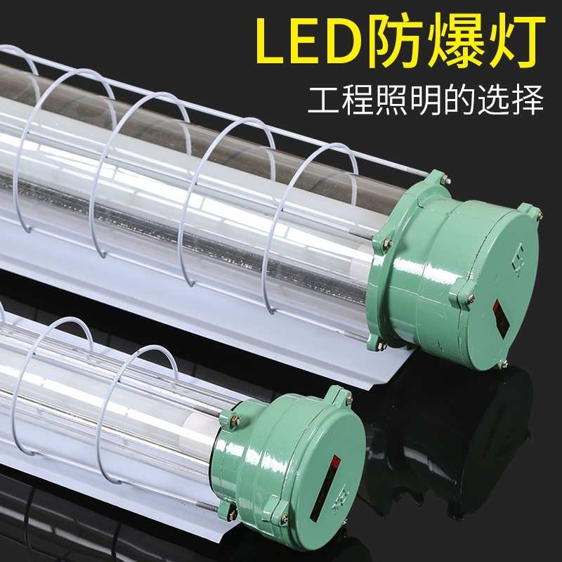 LED防爆灯1.2米单双管仓库厂房车库隔爆灯罩全套日光三防支架灯图片