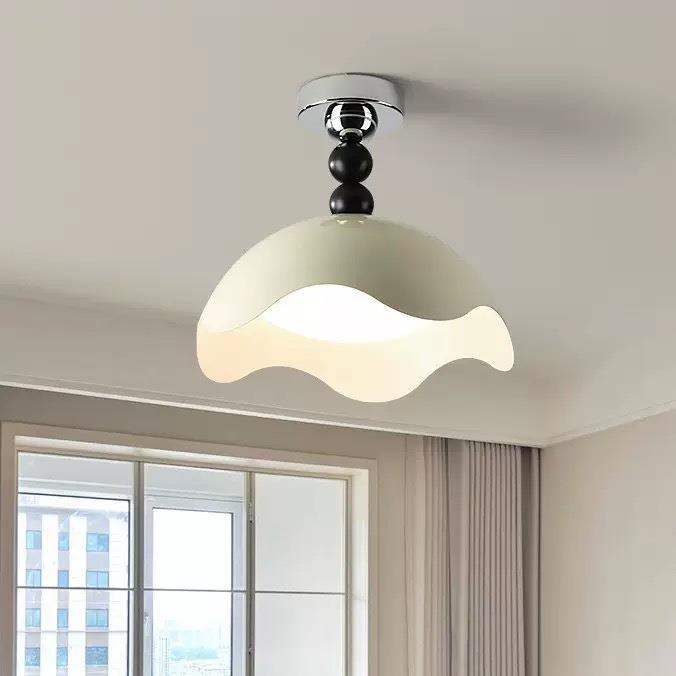 中古风餐厅书房奶油风高级感吸顶灯卧室个性创意蛋壳卧室吸顶吊灯