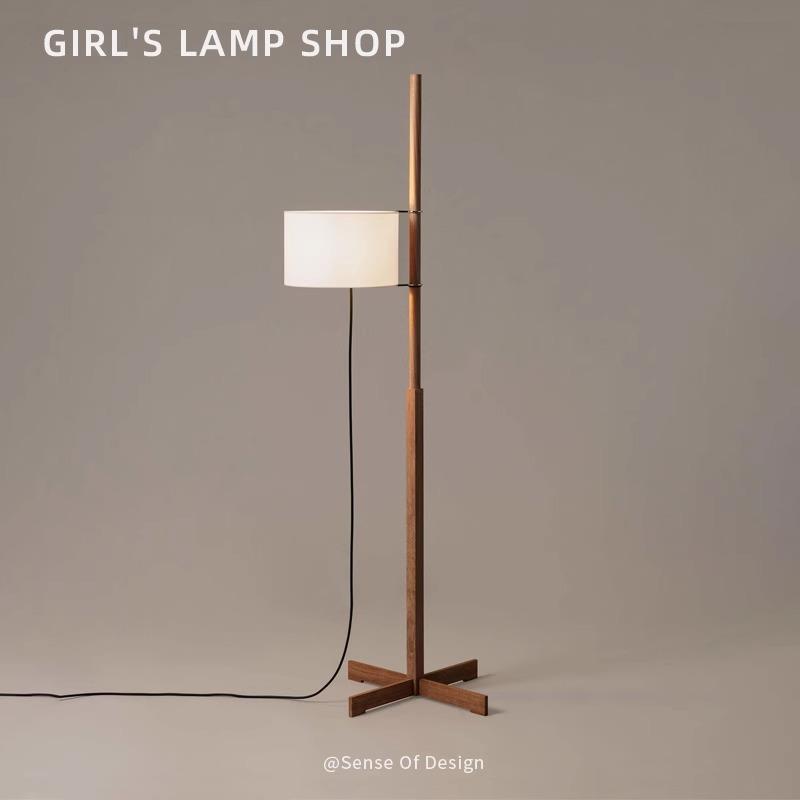 中古风实木客厅氛围感落地灯复古中式极简禅意高级法式沙发落地灯