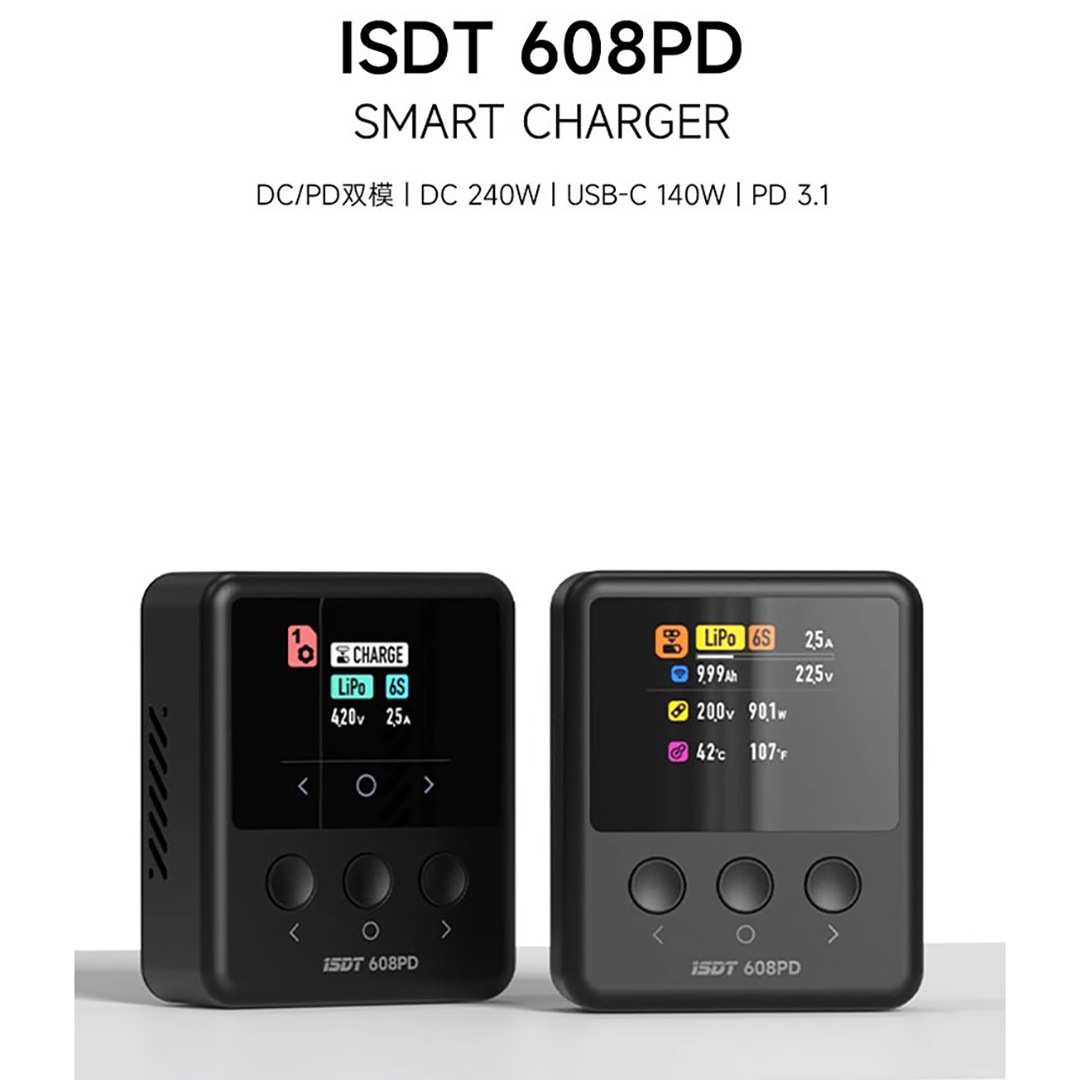 艾斯特 ISDT 608PD 智能充电器 高亮IPS屏航  APP操控 双模输入