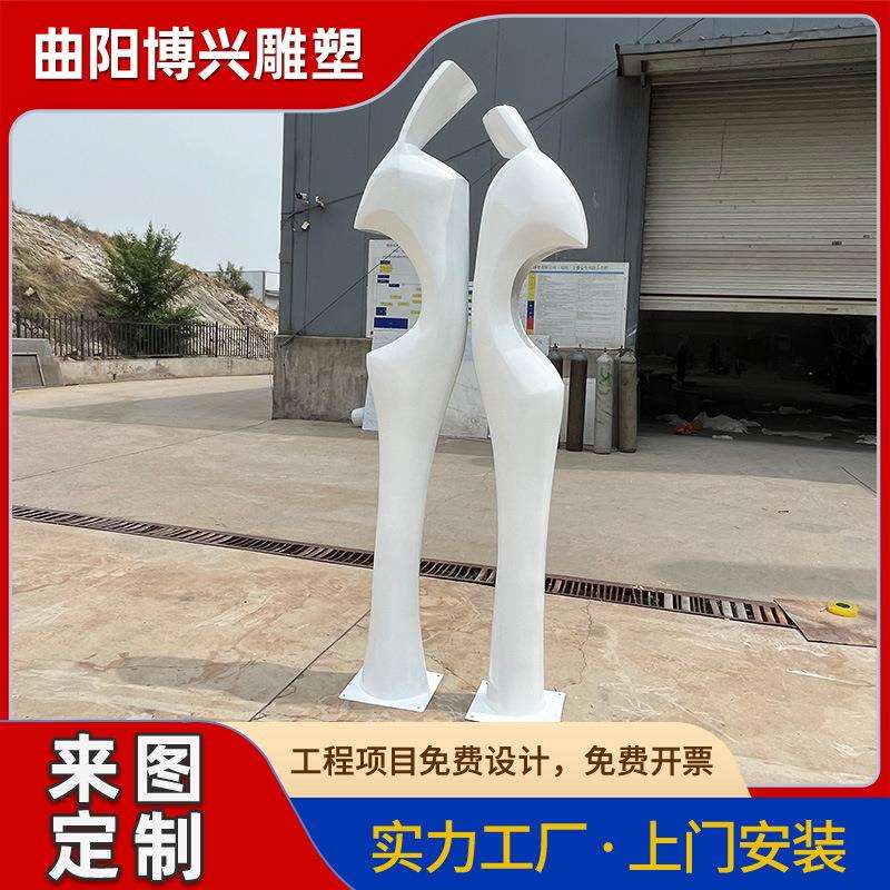 不锈钢抽象情侣人物雕塑酒店大堂售楼处金属不锈钢爱情主题摆件