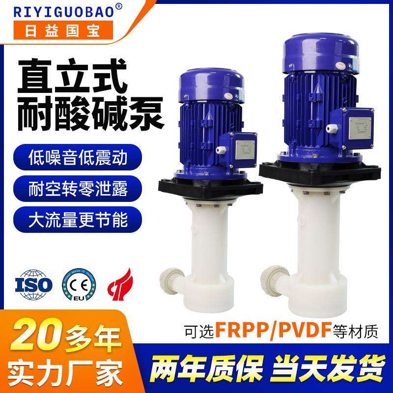 日益国宝直立式耐酸碱泵3.75kw无泄漏电镀线过滤立式液下泵厂家