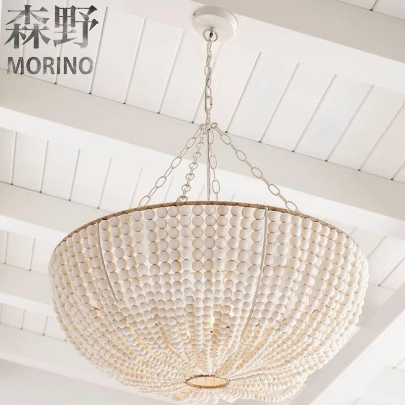 森野照明 美式简约木艺吊灯法式设计师创意艺术大气客厅卧室唯美