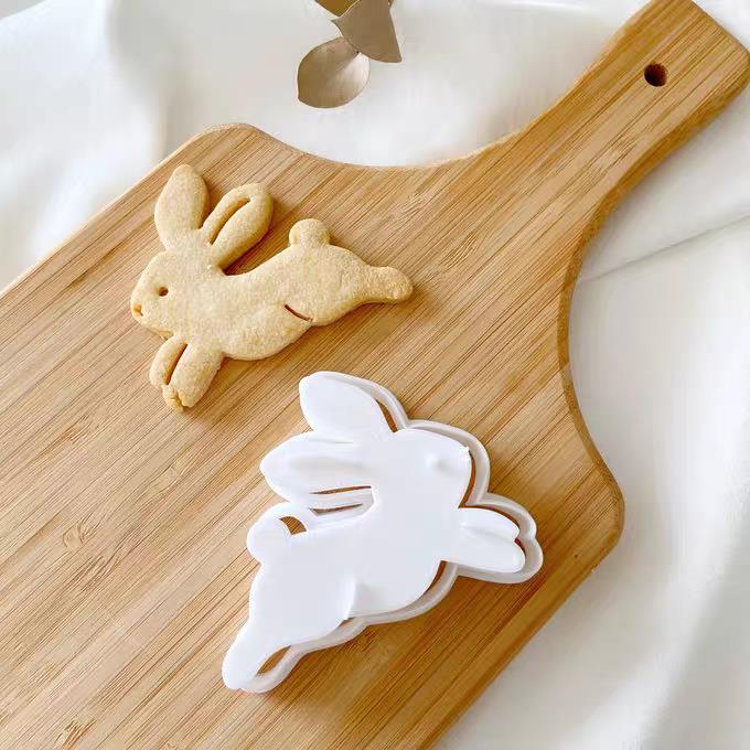 中秋节玉兔奔月曲奇饼干模具 可爱兔子糖霜切模3D家用DIY烘焙工具