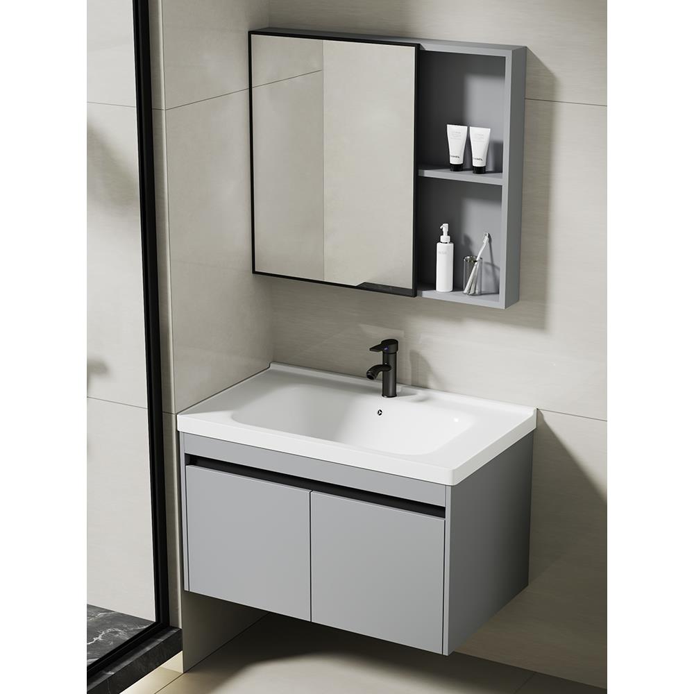 挂墙式洗手盆柜组合小户型浴室柜卫生间陶瓷洗脸盆柜阳台洗漱台池