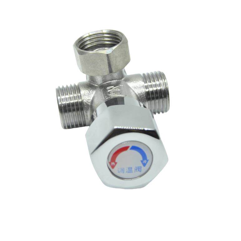 4分调温阀节能开 水机校园不锈钢饮水机配件冷热调节阀四通阀铜