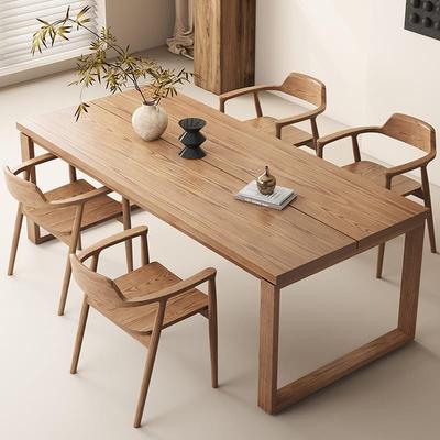莫比恩实木餐桌北欧白蜡木大板长方形去客厅书桌现代简约岛台桌子