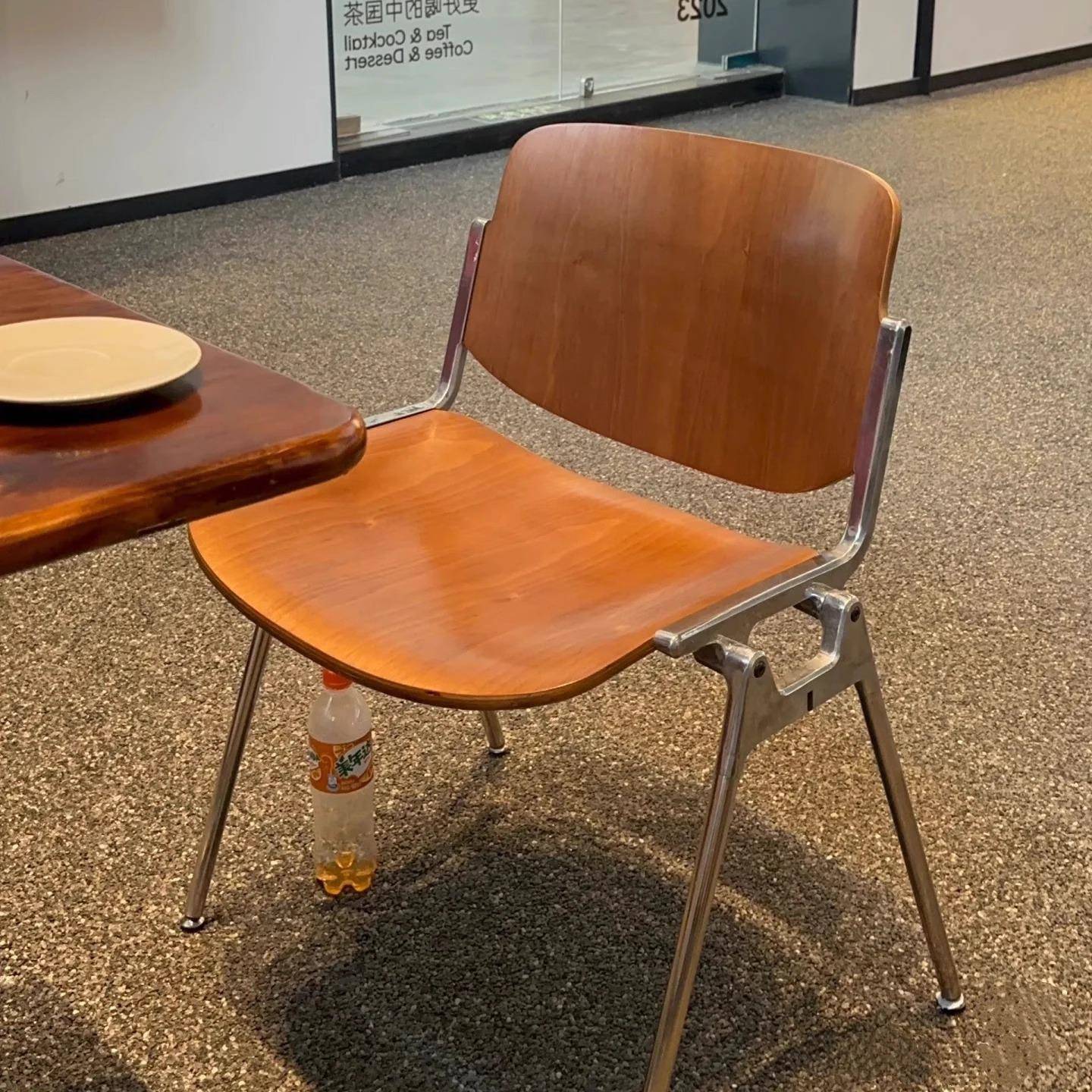 中古餐椅复古餐厅咖啡厅椅子不锈钢餐饮商用高级靠背餐桌椅包豪斯