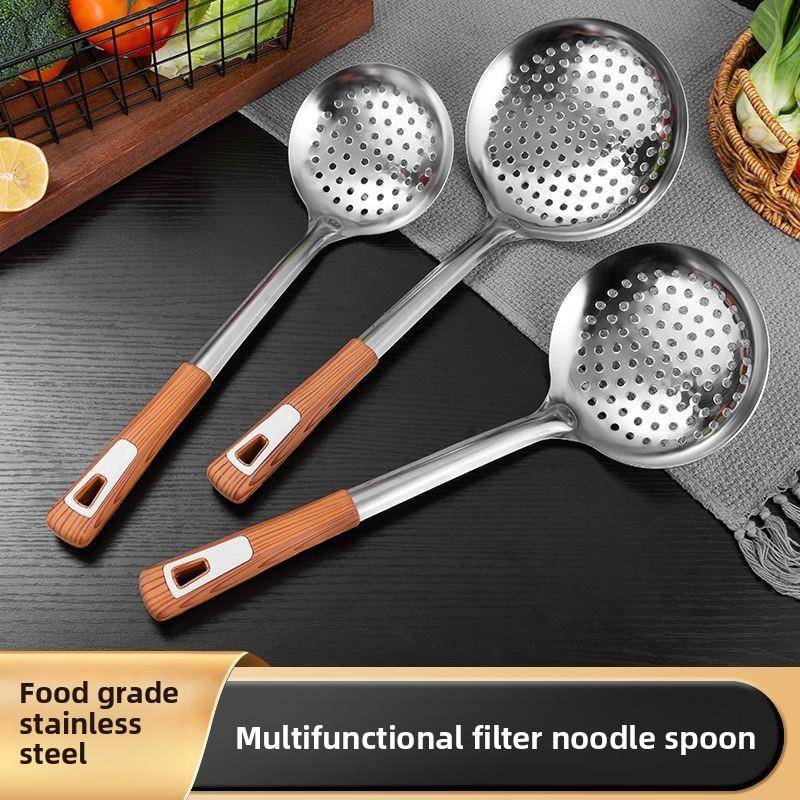 食品级漏勺家用特厚大号不锈钢捞勺饺子防烫过滤网笊篱火锅沥水勺