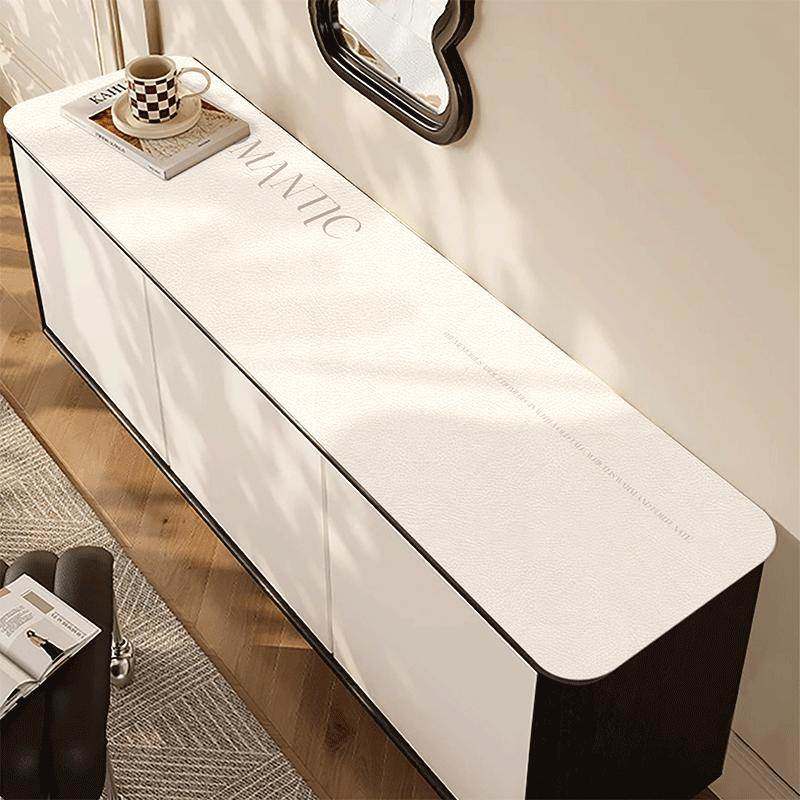 奶油风餐柜桌垫电视柜防水台面保护鞋柜五斗柜长条桌布一边圆角