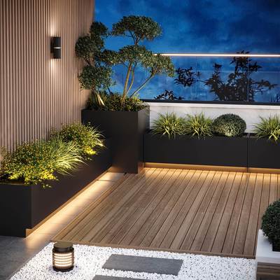 户外花箱组合庭院花园露台外摆围栏隔断悬浮花池发光阳台花坛定制