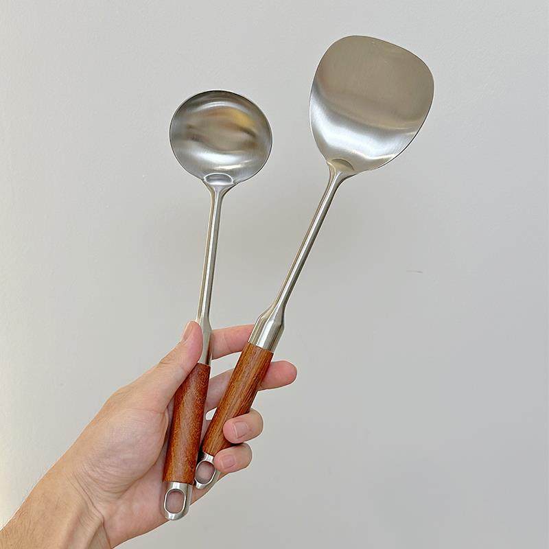 百畅家316不锈钢小锅铲汤勺家用迷你小号炒菜铲子勺子套装一人食