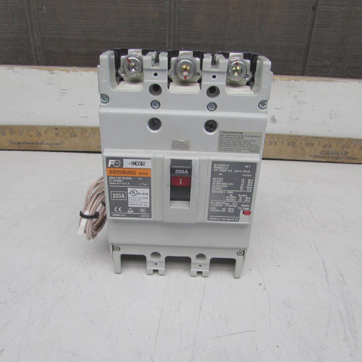 FUJI BW250EAGU CIRCUIT BREAKER  3P 200 Amp 690VAC250V TAKEOU