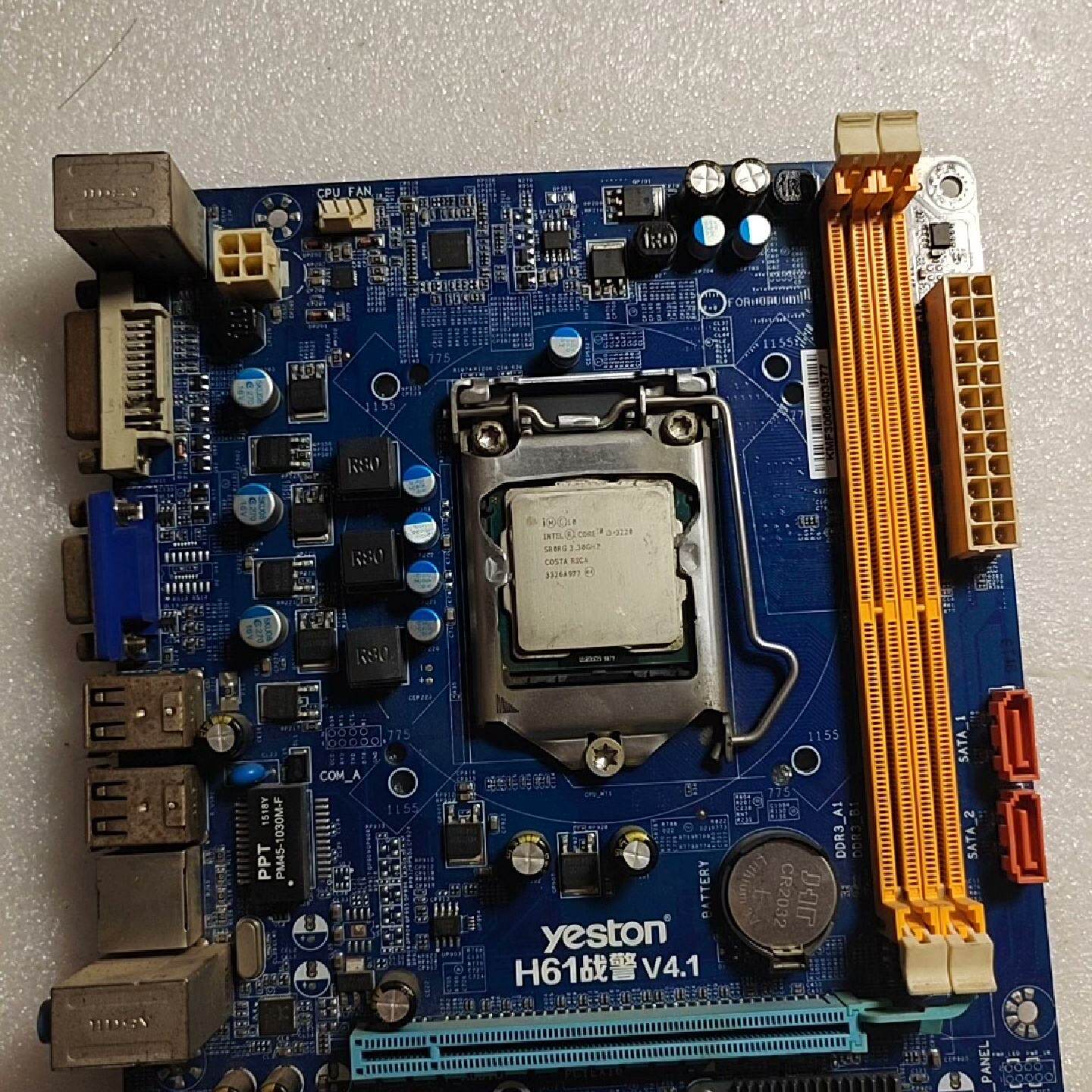 盈通H61战警V4.1主板加i33220cpu成色如图议价及维修！