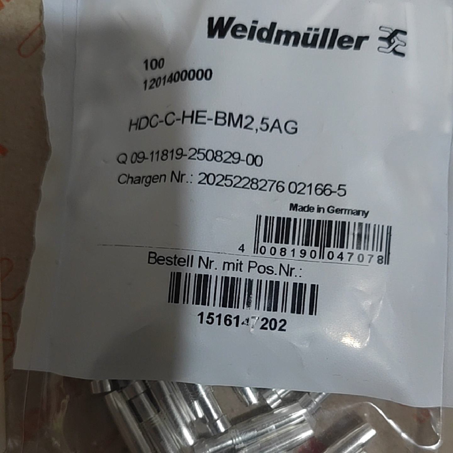 议价全新原装整包销售魏德米勒小黑夹HDC-C-HE-BM2.5AG 120140000