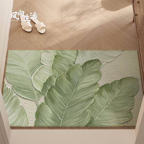 简约绿植入户门地垫进门玄关门口门垫防滑耐脏地毯可裁剪家用脚垫