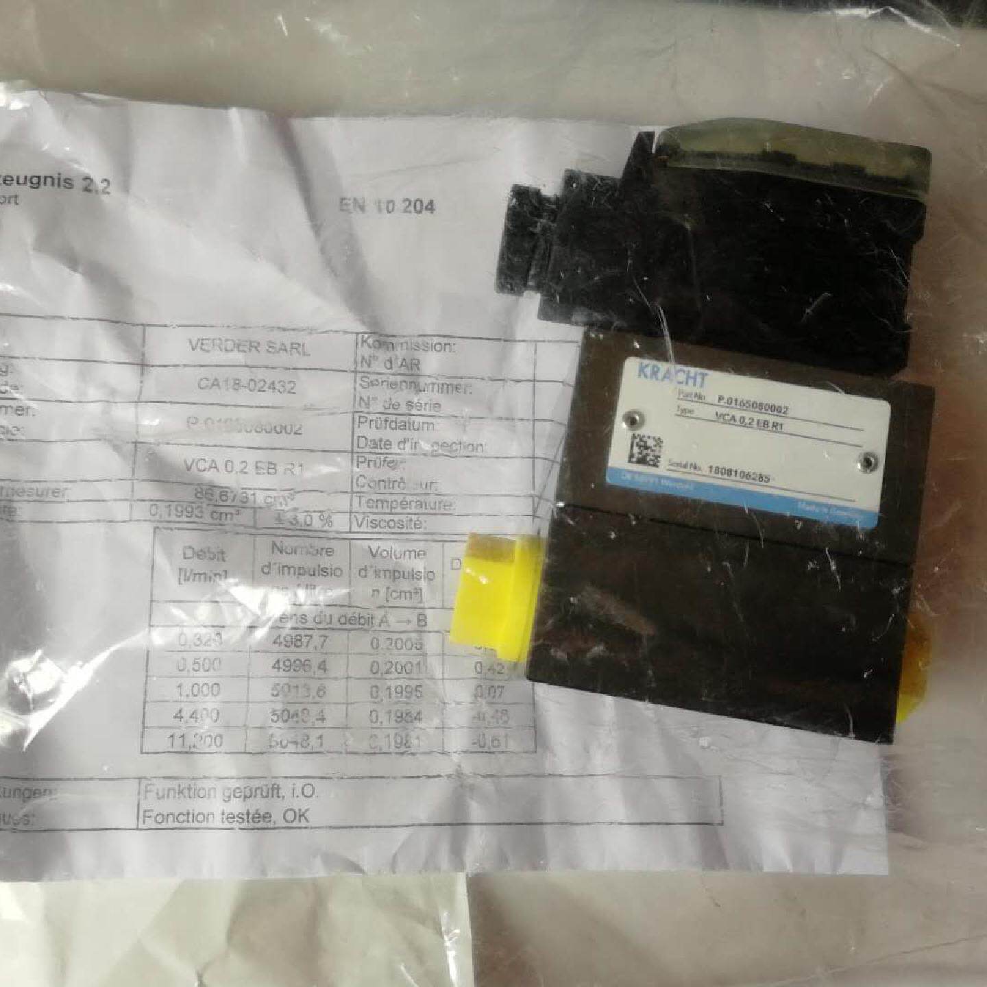 议价原装德国克拉克KRACHT高精度齿轮流量计VCA 0.2 EB R1 DE 787