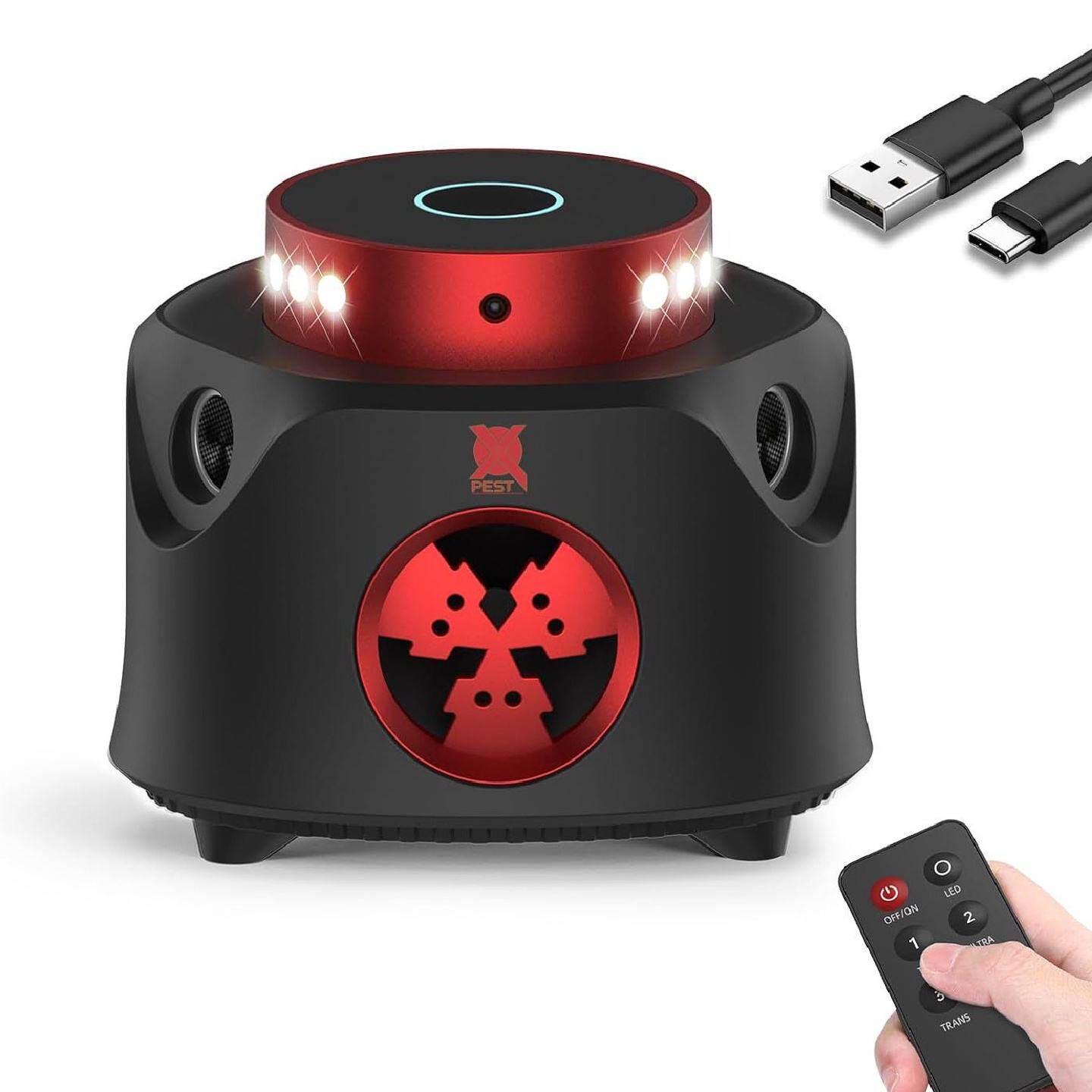 室内360度超声波驱鼠器驱虫器驱蚊蟑螂动物驱赶器家用静音设计