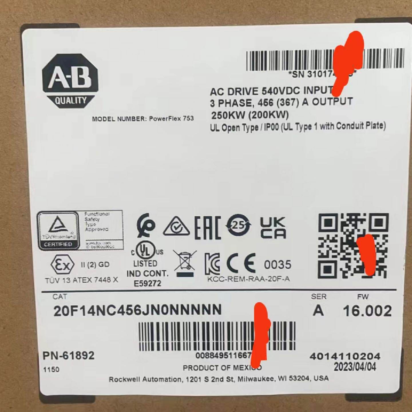 议价全新原装罗克韦尔20f14nc456jn0nnnnnn