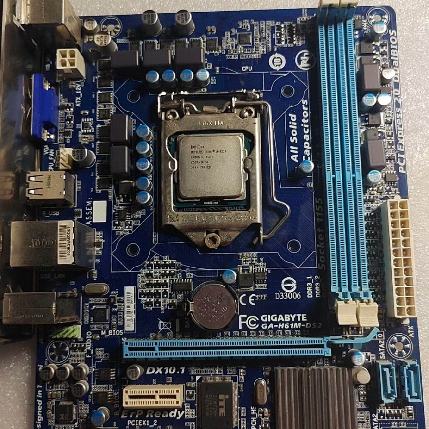 技嘉GAH61MDS2主板配i33220U有挡板议价及维修！
